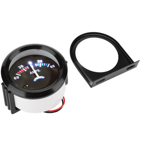 Ampèremètre Voiture 52mm – Jauge 60-0-60A, 12V, Rétroéclairé, Pour Tableau De Bord Et Custom