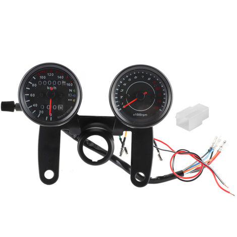 Universel Moto LED Odomètre Compteur Tachymètre Jauge Compteur De Vitesse Instrument 12V