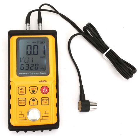 Capteur Intelligent AR860 Jauge d'Épaisseur à Ultrasons Numérique avec Écran LCD et sonde de mesure 1,0-300,0 mm (acier) (1/5)