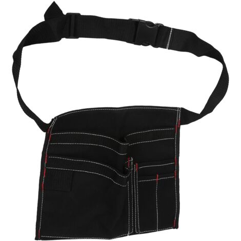 Sac à outils en toile, pochette de rangement de taille, paquet de poche à outils avec boucle de sécurité pour menuisier électricien bricoleur (1/5)
