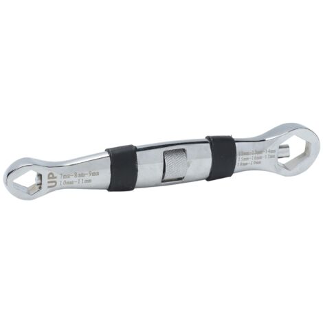 Clé multifonctionnelle réglable 23 en 1, Double extrémité, en acier au Chrome Vanadium, à bouche plate, à tige courte, 7 à 19mm (1/5)
