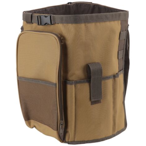 Seau Organisation Sac Forme Ronde Grande Capacité Portable Poignée Kaki Extérieur Seau Sac Outils pour Jardin (1/5)