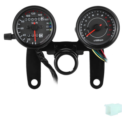 12V 0-160 Km/h 13000 tr/min LED rétro-éclairage compteur de vitesse odomètre tachymètre moto jauge universelle réaménagement