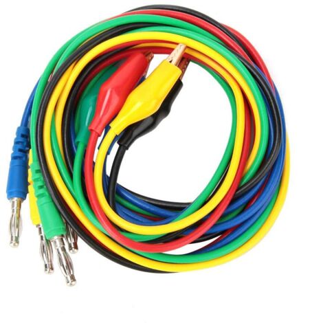 5 pièces câble de test de sonde 4mm fiche banane à 10mm adaptateur de pince P1042 (1/5)