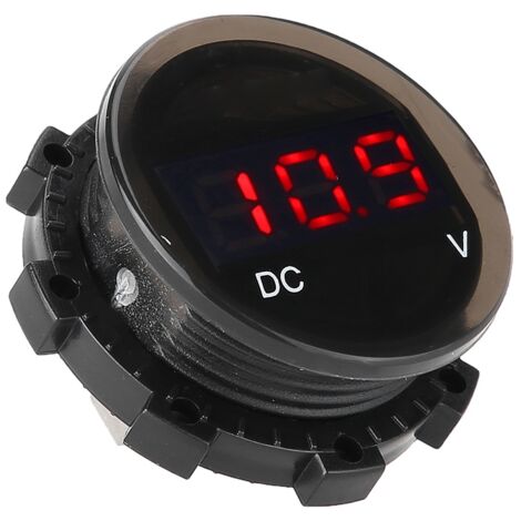 Voltmètre moto modifié LED affichage numérique tension volt jauge panneau mètre (rouge) (1/5)