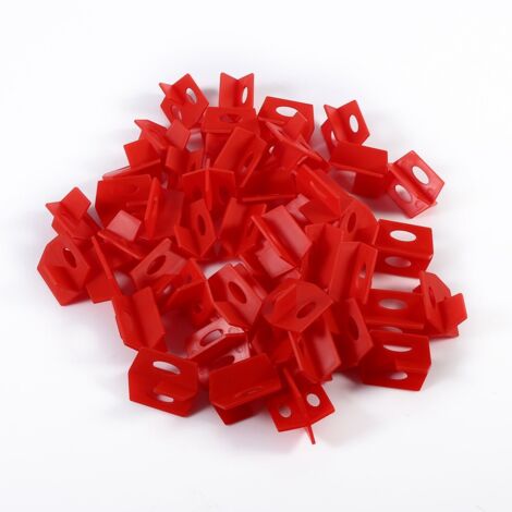 Système de nivellement de carrelage rouge 1/16 pouces, 50 pièces, croix d'espacement à 3 côtés et outils muraux en céramique en forme de T