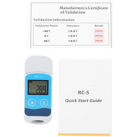 Enregistreur de données de température portable RC-5 Mini enregistreur LCD Affichage 32000 Points Capteur interne