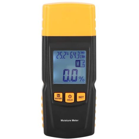 Humidimètre en Bois, GM610 Digital LCD 2 Broches Humidimètre en Bois Testeur Hygromètre à Bois Détecteur d'humidité (1/5)