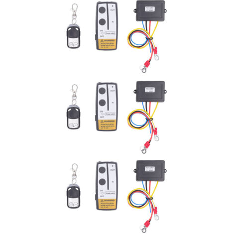 Contrleur de treuil électrique universel à télécommande sans fil 3 pièces avec 3 récepteurs 3 clés à distance (1/5)