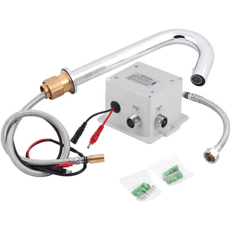 Robinet d'eau de robinet de capteur infrarouge automatique en laiton avec tuyau pour évier de cuisine de bassin de salle de bain (1/5)