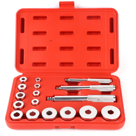 17 pièces en aluminium roulement de roue course et joint Bush pilote ensemble voiture Garage trousse à outils avec étui rouge (1/5)