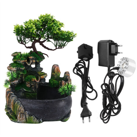 Humidificateur de cascade de fontaine de bureau d'atomisation pour la décoration de bureau à la maison de bureau EU Plug 220V (1/5)
