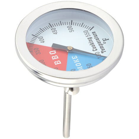 Thermomètre de barbecue en acier inoxydable 100-550℉ température de capot rond pour barbecue four grill (1/5)