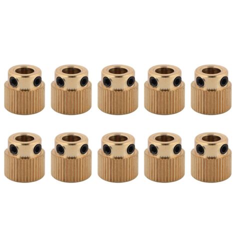 Imprimante 3D Pièces 10PCS Extrudeuse en Laiton Roue 26/40 Engrenage de Transmission de Dents pour CR-10.CR-10S, S4, S5, Ender 3, Ender 3 Pro, MK7 MK8 Extrudeuse (40 Dents) (1/5)