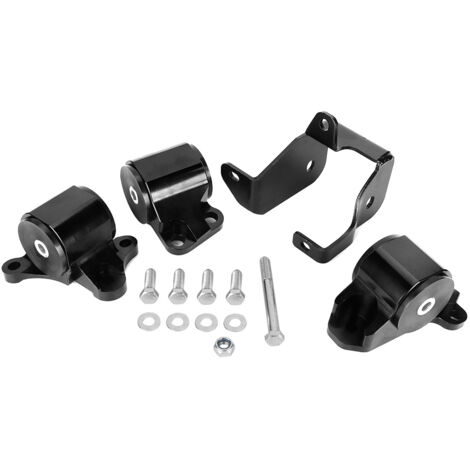 Kit de support de support de moteur en aluminium série B & D adapté pour Honda civic 1996-2000 noir (1/5)