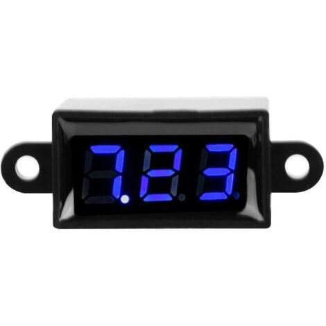 Voltmètre Numérique 2 Fils DC 3.0-30V 0.28 affichage du Panneau LED Jauges de Voltmètre Numérique Voltmètre Testeur de Tension étanche (rétroéclairage de police bleu) (1/5)