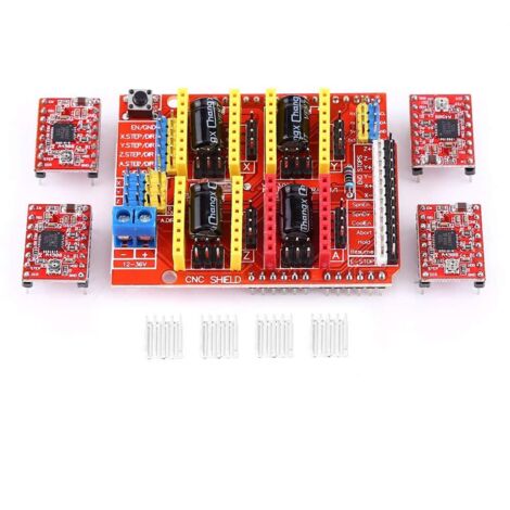 Carte d'Extension De Protection CNC + 4Pcs A4988 Dissipateurs De Chaleur Moteur Pas à Pas Driver Avec Dissipateurs De Chaleur Pour Graveur 3D Imprimante (1/5)