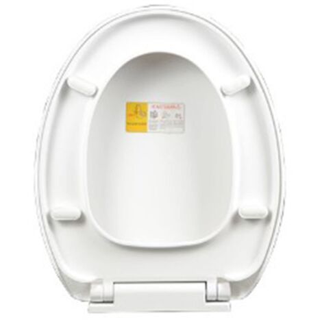 Siège de Toilette à Fermeture Lente, Couvercle de Toilette Blanc Siège de Toilette épaissi Blanc PP Installation Rapide Couvercle de Toilette Domestique pour le Remplacement (1/5)