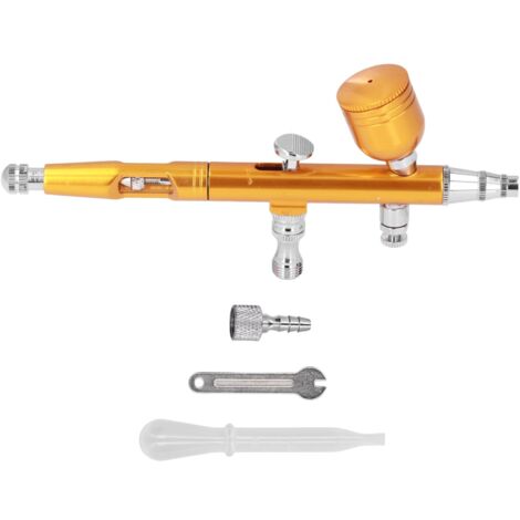 Aérographe Portable petit G1/8 pistolet à peinture pour travaux manuels aérographe en laiton pour maquillage Nail Art tatouage Costume artisanat or (1/5)