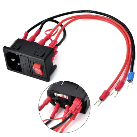 Interrupteur d'alimentation pour imprimante 3D 10A 220V / 110V Prise de protection contre les courts-circuits Module d'entrée Prise de type U Prise d'interrupteur d'alimentation (1/5)
