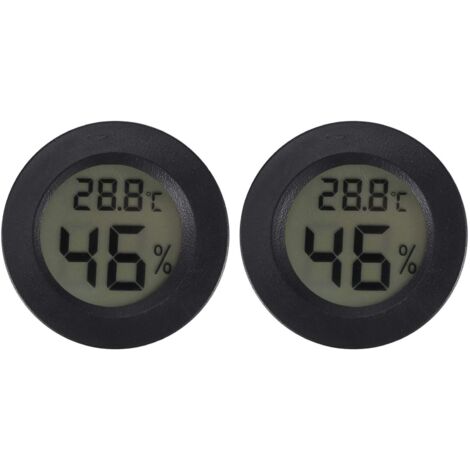 Hygromètre Thermomètre 2 Pièces, Mini Hygromètre Thermomètre LCD Numérique Hygromètre de Forme Ronde (1/5)