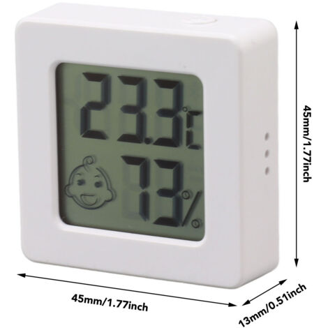 ABsuper Mini Thermomètre Hygromètre Intérieur Numérique - Affichage Confort, °C/°F, Noir - Précision Améliorée