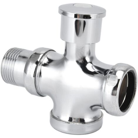 Robinet de Chasse D'urinoir à Bouton-poussoir, Robinet de Chasse D'urinoir, Robinet de Chasse de Retard de Toilette en Alliage de Zinc à Bouton-poussoir, Remplacement de Pièces de Réservoir de Toilett (1/5)