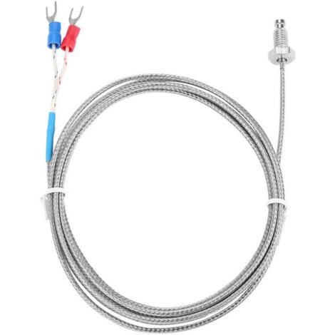 Type de Filetage Fin à Vis M6, Sonde de Thermocouple de Type J, Fil de Capteur de Température de Thermocouple de Type KK 0-400 ℃ (5M)