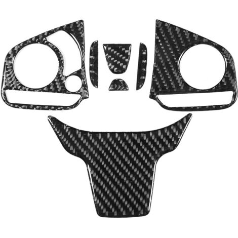Revêtement d'habillage de panneau de commutateur de bouton de volant en Fiber de carbone, adapté à la Honda Civic 10th FC/FK 2016 – 2019Type A (1/5)