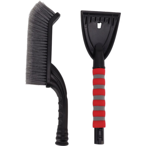 Brosse à neige Grattoir à glace détachable Outil de déneigement avec poignée en mousse ergonomique pour voitures camions Gris Rouge (1/5)