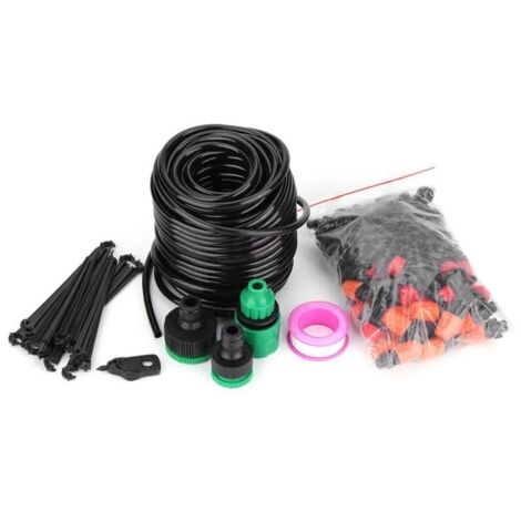 MIXC Kit De Micro-irrigation Goutte à Goutte Pour Serre Système D'arrosage Automatique Avec Tuyau De 635 Mm Et 127 Cm Buse Reglable Emetteurs Arroseur Raccords Barbeles