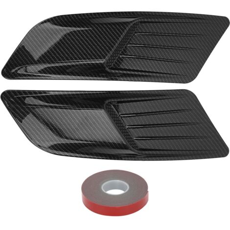 Paire de couvercles de ventilation universels pour capot avant, moulage de ventilation, Style Fiber de carbone, adaptés à la Ford Mustang 2015 – 2017 (1/5)