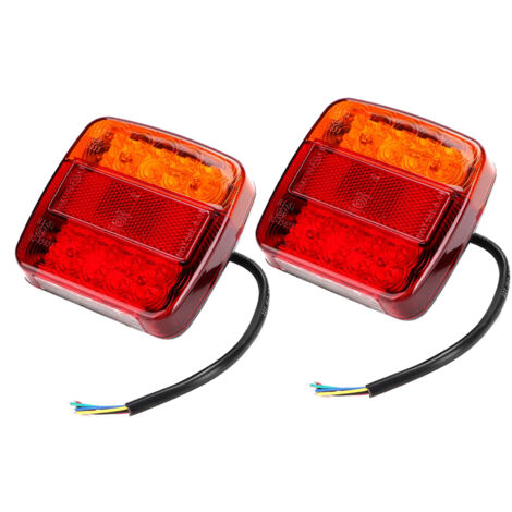 2Pcs 12V LED Frein Feu Arrière Lampe Recul Indicateur Camion Remorque