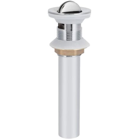 Bouchon de vidange, avec couvercle de protection Bouchon de vidange escamotable sans débordement en laiton et acier inoxydable, anti-obstruction(Plating with holes) (1/5)
