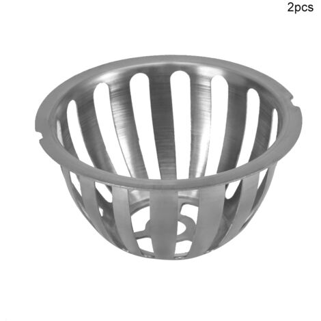 2pcs en acier inoxydable de forme ronde anti-blocage siphon de sol pour balcon de jardin (100 mm) (1/5)