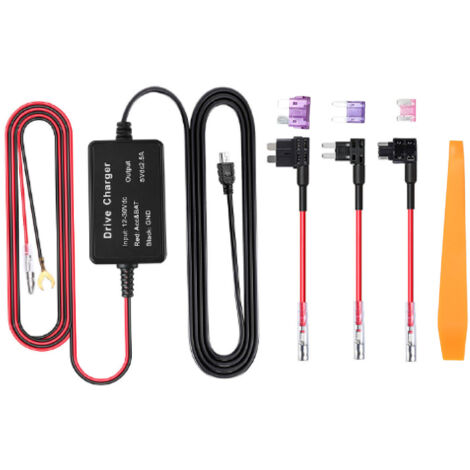 Kit de cblage de caméra de tableau de bord, MINI adaptateur USB, haute sécurité 12V-30V à 5V, largement pour caméra miroir, navigateur GPS, détecteur de Radar (1/5)