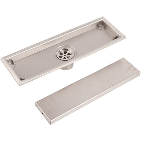 Drain de douche linéaire en acier inoxydable antirouille résistant aux rayures long drain de sol détachable pour salle de bain salle de bain drain de sol (1/5)