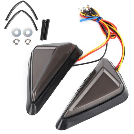 2 Pcs Universel L Forme Triangulaire LED Indicateur Moto Clignotant Lampe Riding Lightswhite jaune (1/5)