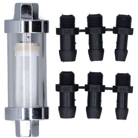 Filtre à carburant universel 3/8in 1/4in 5/16in raccord avec 6 pièces connecteur de remplacement pour 9706 (1/5)