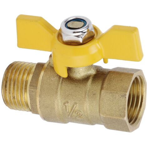 G1/2 robinet à tournant sphérique à filetage mle épaissir le robinet de gaz de carburant accessoire de plomberie pneumatique (1/5)