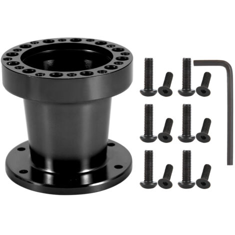 Kit d'adaptateur de moyeu de volant universel en aluminium pour moyeu de volant de voiture de 3 pouces (noir) (1/5)
