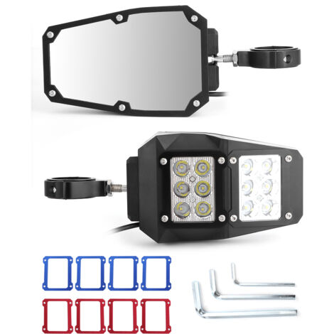 Rétroviseur latéral UTV réglable à 360 degrés avec lumières LED pour Polaris RZR/Ranger (1/5)