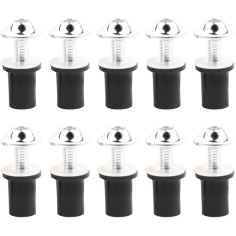 Vis hexagonales intérieures universelles pour pare-brise de moto M5, 10 pièces, argent (1/5)