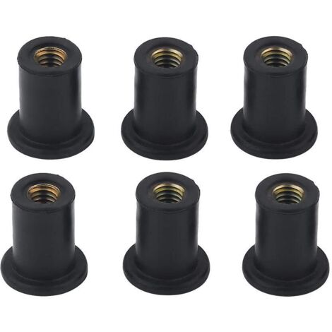 Kayak Well Nuts, Écrous de puits, boulons de Pare-Brise en Caoutchouc durables Replacement pour écrous de puits en Caoutchouc Durable 6pc Replacement pour Motos Kayak Canoe Boats (1/5)