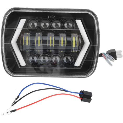 300W 7in LED Car Headlight Aluminium Shell Square Front Lamp Convient pour Jeep Wrangler (1/5)