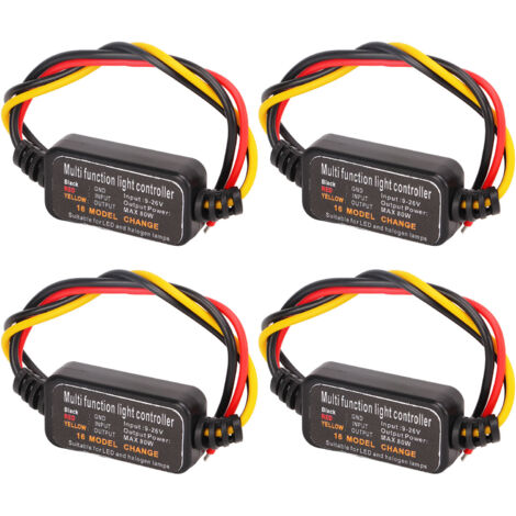 4 pièces DC9-26V feu stop LED clignotant contrleur stroboscopique 16 Modes réglables pour voiture moto (1/5)