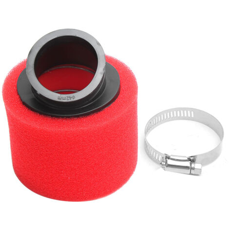 Filtre à air en mousse double coudé rouge 42 mm pour Dirt Bike 125 cc 140 cc (1/5)