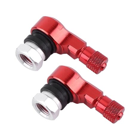 2pcs 11.3mm Universel Moto Aluminium Roues Pneu Valve Tiges Caps 90 Degré Rouge (1/5)