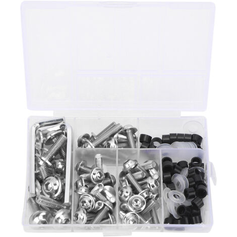 158 pièces/ensemble universel carénage boulons joint clé Kit moto accessoire argent (1/5)