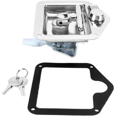 Serrure de bote à outils en acier inoxydable poli loquet de poignée en T loquet de porte de remorque pliable pour camping-car de camion RV (1/5)